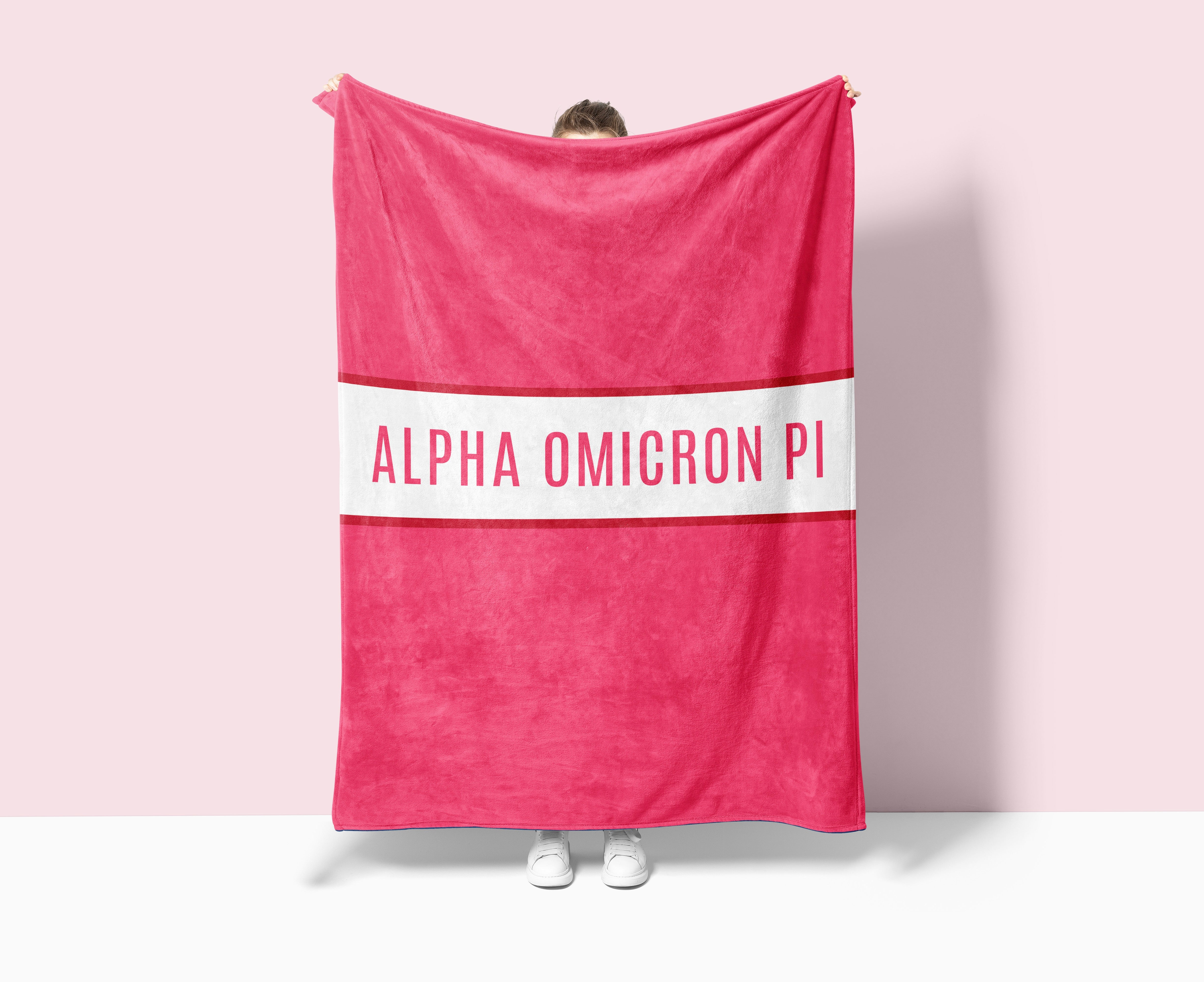 Alpha Omicron Pi Blanket 60"x80" Center Band | Gifts | Dorm Decor