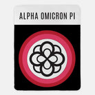 Alpha Omicron Pi XL 60x80 Sherpa Throw Blanket - Infinity Rose Wide Band Throw Blankets