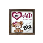 Alpha Phi 12x12 Love My Big - Love My Little Wood Framed Sign Big Walnut Stain Wall Art & Signs