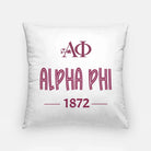 Alpha Phi 18" Throw Pillow 1872  Campus Greek Fit