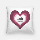 Alpha Phi 18" Throw Pillow Cover - Heart Pillow Covers