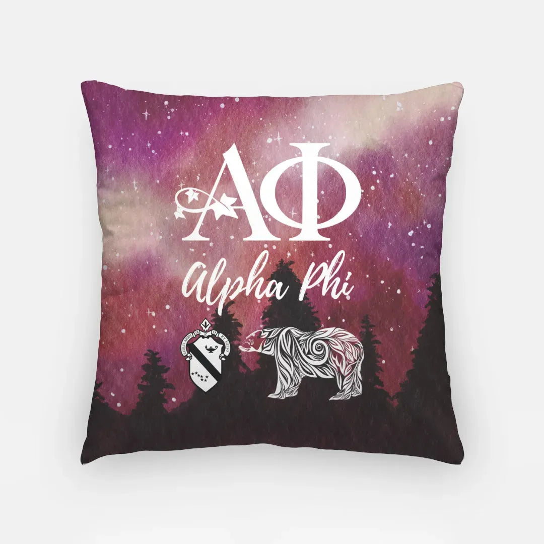 Alpha Phi 18" Throw Pillow - Night Sky 