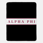 Alpha Phi Black XL 60x80 Traditional Sherpa Blanket Black Throw Blankets