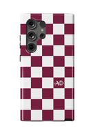 Alpha Phi Samsung Galaxy Mobile Phone Case - Bordeaux Check