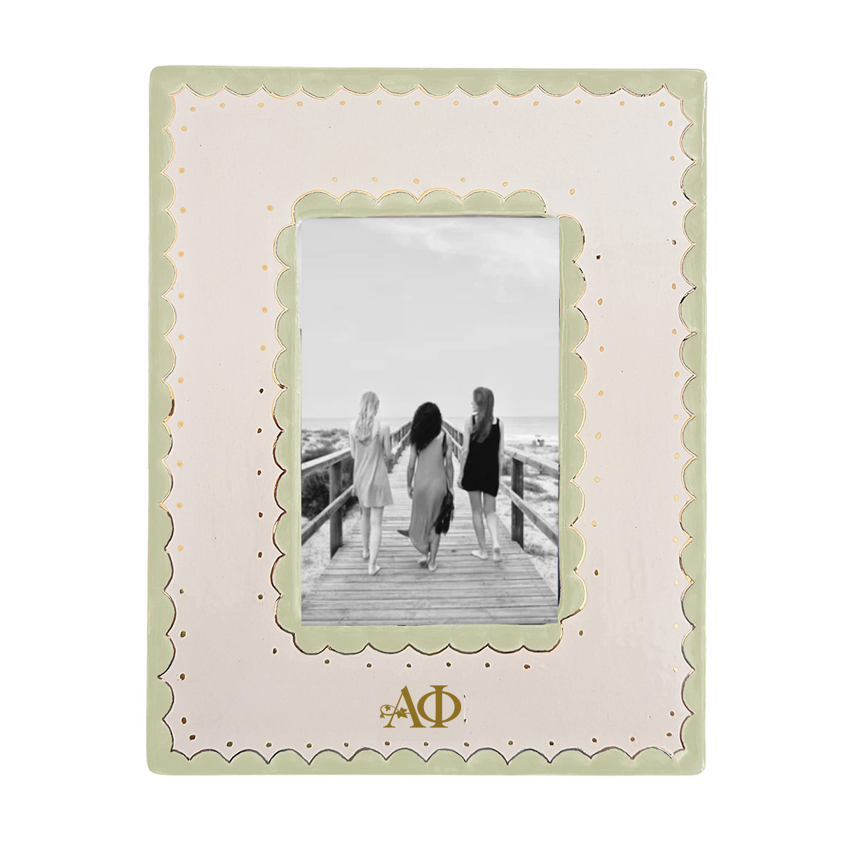 Alpha Phi Scallop Photo Frame | Big Little Gift | Sister Keepsake
