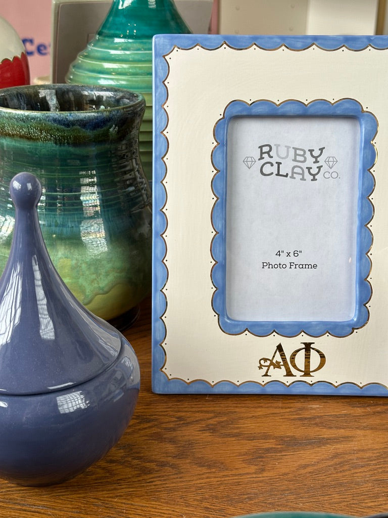 Alpha Phi Scallop Monogrammed Photo Frame