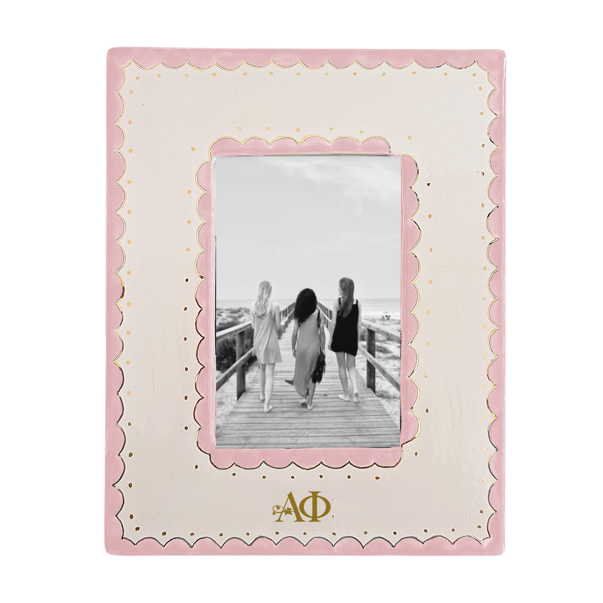 Alpha Phi Scallop Photo Frame | Big Little Gift | Sister Keepsake