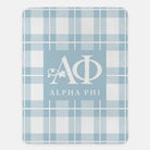 Alpha Phi XL 60x80 Plaid Sherpa Blanket Powder Blue Throw Blankets