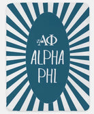 Alpha Phi XL 60x80 Sherpa Blanket - Starburst Steel Blue Throw Blankets