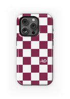 Alpha Phi iPhone Mobile Phone Case - Bordeaux Check | APhi Gifts