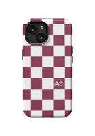Alpha Phi iPhone Mobile Phone Case - Bordeaux Check | APhi Gifts