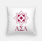 Alpha Sigma Alpha 18" Throw Pillow Cover - Logomark Greek Letters White Pillow Covers