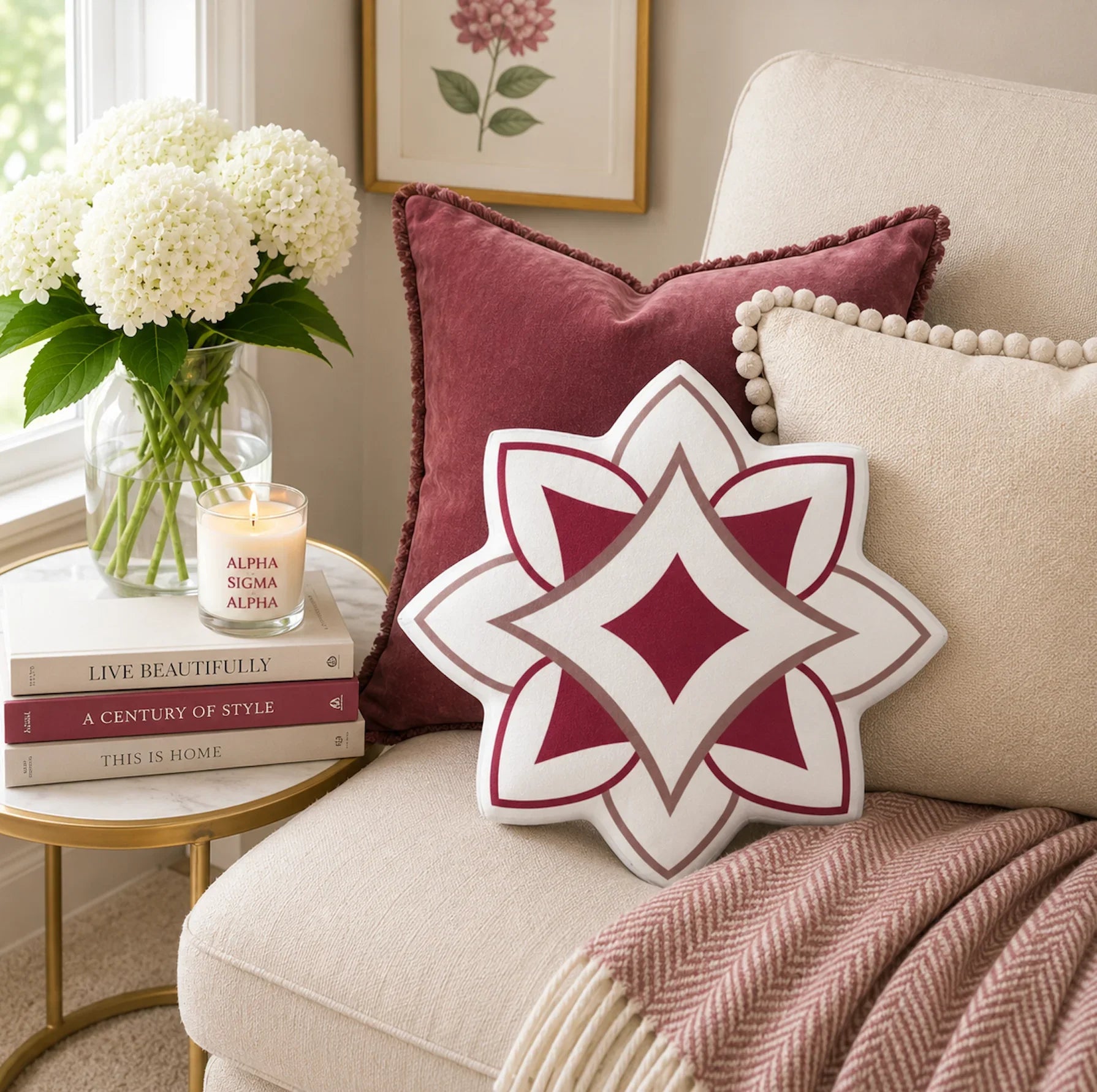 Alpha Sigma Alpha Logomark Custom-Shape Throw Pillow