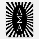 Alpha Sigma Alpha Starburst XL 60x80 Sherpa Throw Blanket Black Throw Blankets