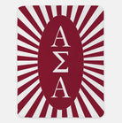 Alpha Sigma Alpha Starburst XL 60x80 Sherpa Throw Blanket Crimson Throw Blankets