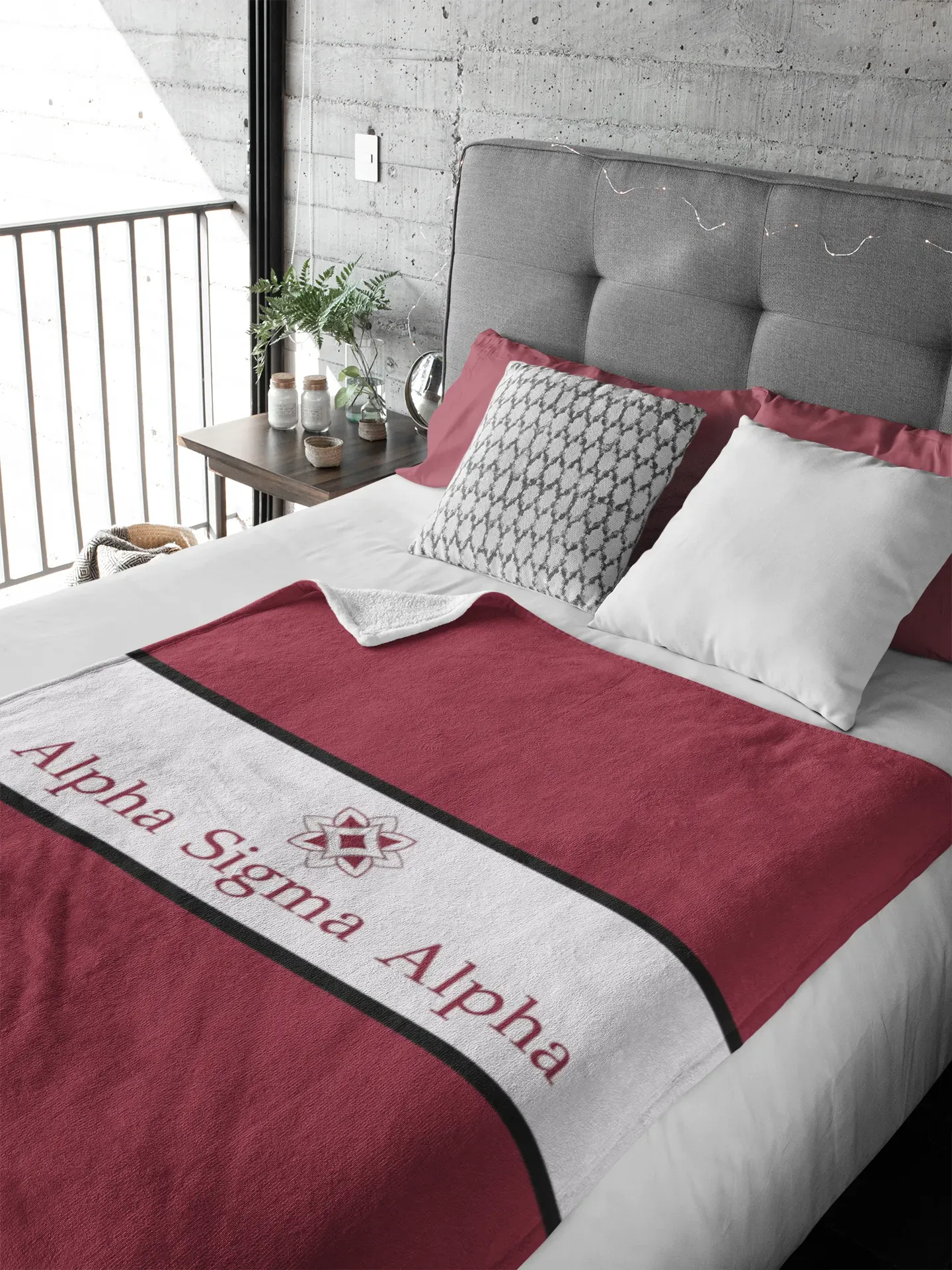 Alpha Sigma Alpha XL 60x80 Sherpa Throw Blanket Throw Blankets