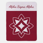 Alpha Sigma Alpha XL 60x80 Sherpa Throw Blanket - Wide Band Crimson Throw Blankets