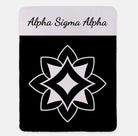 Alpha Sigma Alpha XL 60x80 Sherpa Throw Blanket - Wide Band Black Throw Blankets