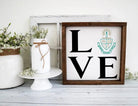 Alpha Sigma Tau 12x12 Wood Framed Sign - LOVE Wall Art & Signs