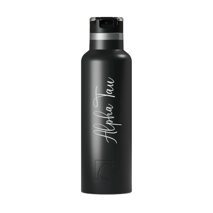 Alpha Sigma Tau RTIC 20 oz Ceramic Lined Water Bottle Tumbler - Script