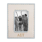 Alpha Sigma Tau Scallop Monogrammed Picture Frame Light Blue
