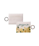 Alpha Sigma Tau Vegan Saffiano Leather Card Holder - Roses Travel Wallet