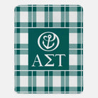 Alpha Sigma Tau XL 60x80 Plaid Sherpa Throw Blanket Throw Blankets
