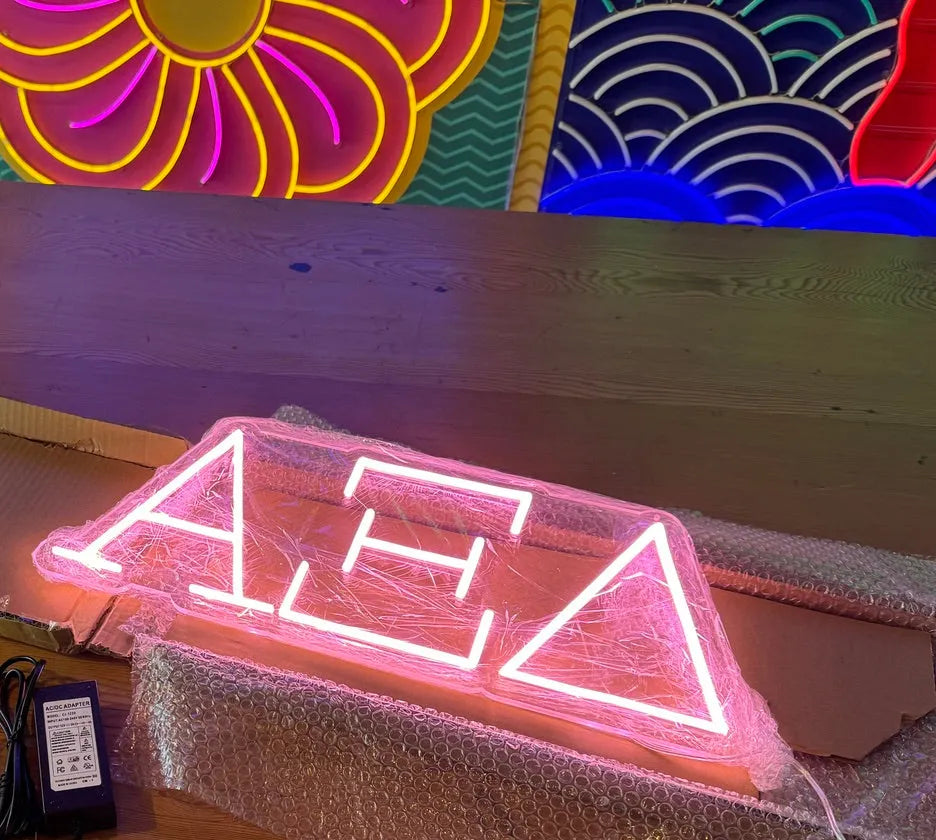 Alpha Xi Delta Greek Letters LED Neon Sign w/ Dimmer Neon Signs