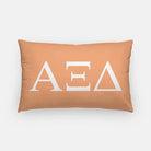 Alpha Xi Delta Lumbar Throw Pillow Greek Letters Coral White