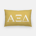 Alpha Xi Delta Lumbar Throw Pillow Greek Letters Gold White