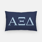 Alpha Xi Delta Lumbar Throw Pillow Greek Letters Navy Light Blue
