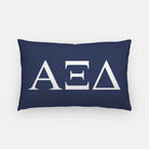Alpha Xi Delta Lumbar Throw Pillow Greek Letters Navy White