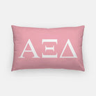 Alpha Xi Delta Lumbar Throw Pillow Greek Letters Pink White