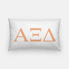 Alpha Xi Delta Lumbar Throw Pillow Greek Letters White Coral