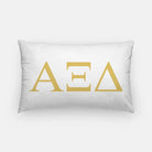 Alpha Xi Delta Lumbar Throw Pillow Greek Letters White Gold