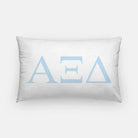 Alpha Xi Delta Lumbar Throw Pillow Greek Letters White Ligh Blue