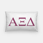 Alpha Xi Delta Lumbar Throw Pillow Greek Letters White Magenta