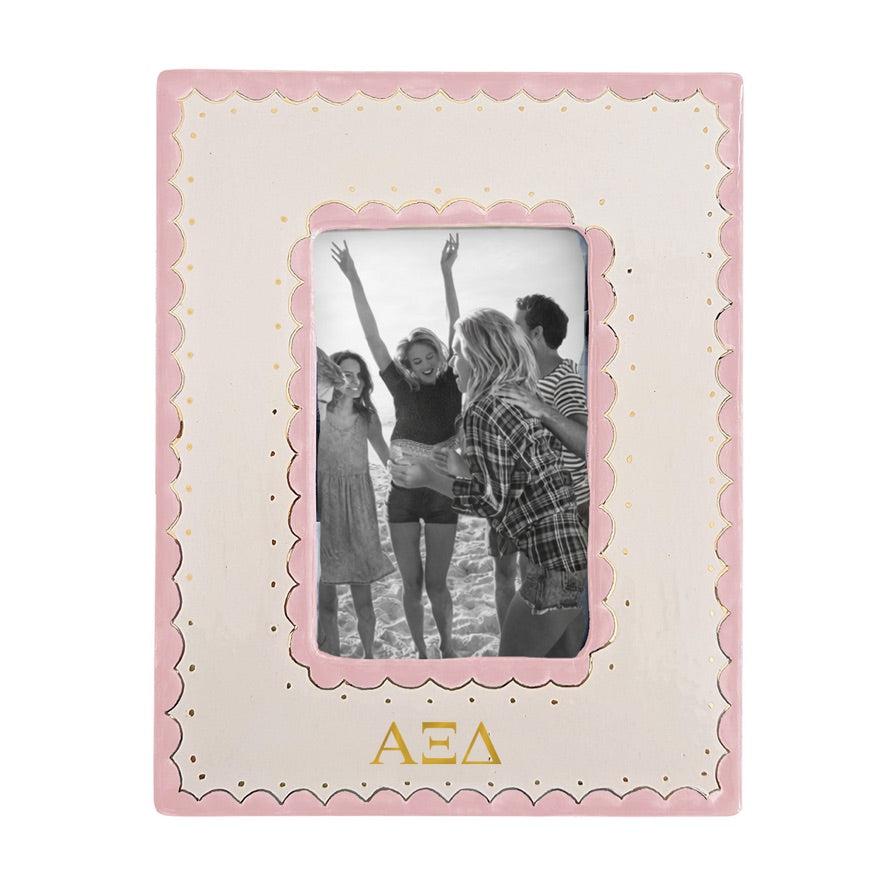 Alpha Xi Delta Scallop Picture Frame | Big Little Sister Keepsake | AXiD Gifts