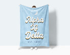 Alpha Xi Delta Sherpa Throw Blanket: Retro | AXiD Sorority Big Little Gifts & Dorm Decor