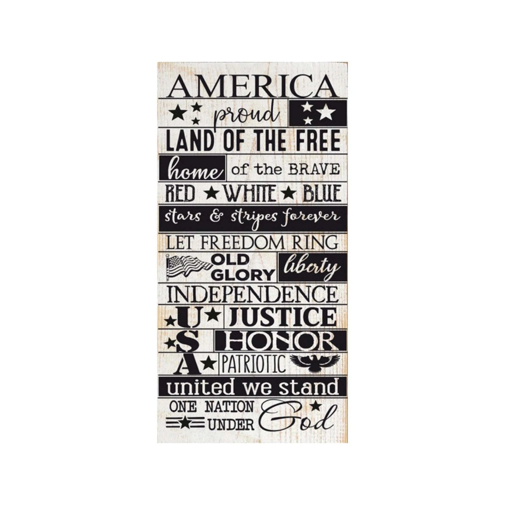 Subway Style America Large Wood Sign - 9"x18" | Patriotic Farmhouse Sign | Festive Fit Home