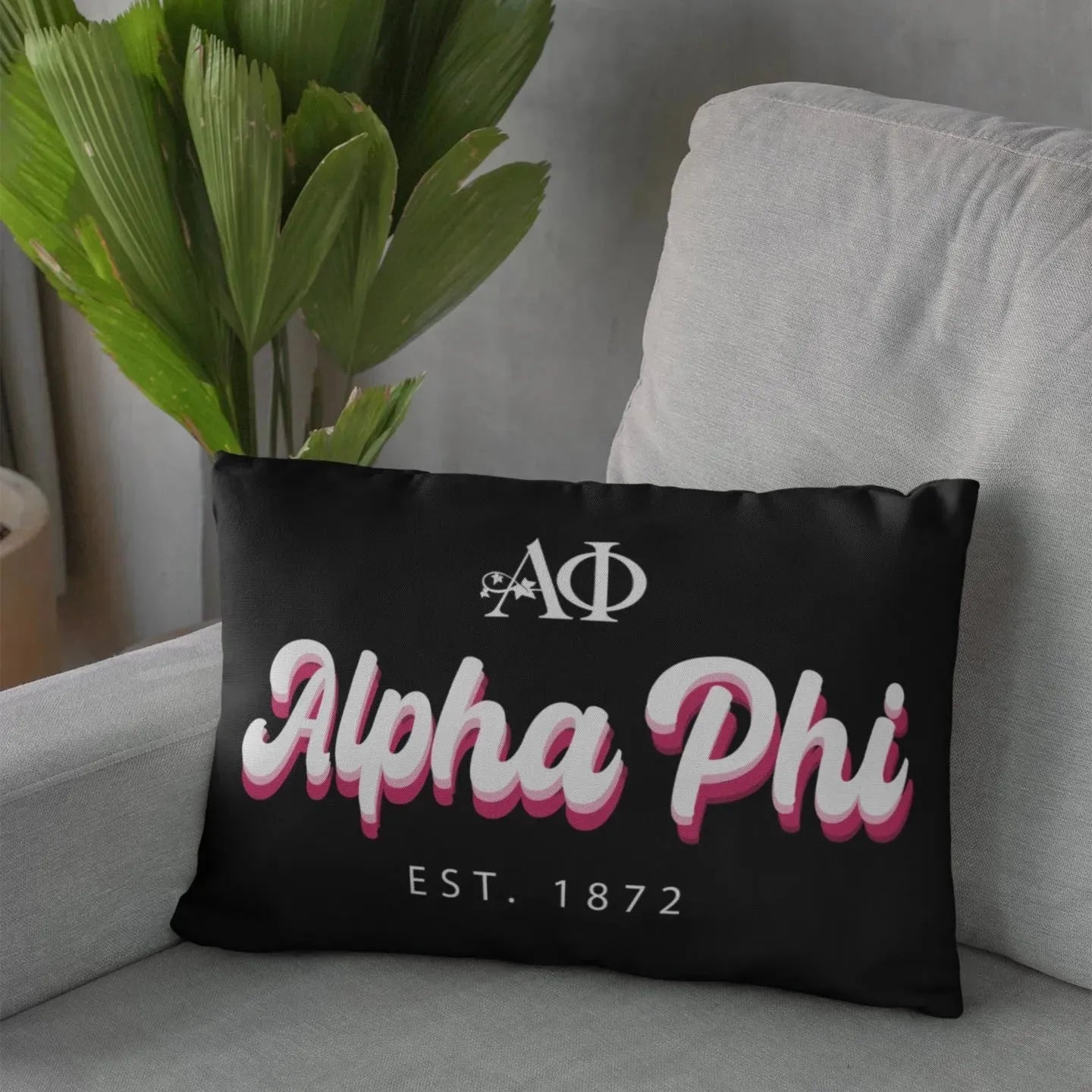 Alpha Phi Lumbar Pillow Cover - Retro Pillow Covers
