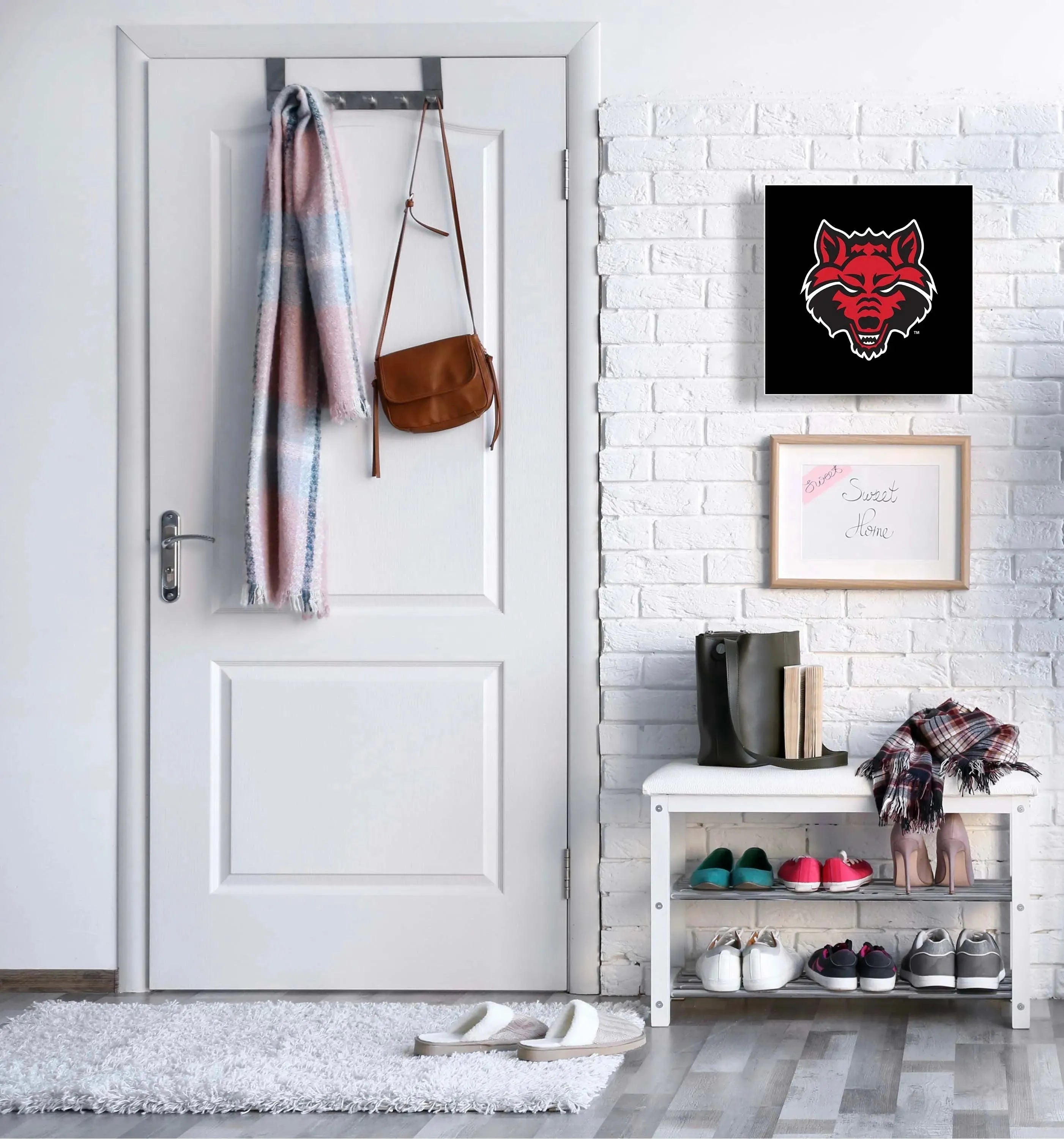 3-in-1 Arkansas State University Magnetic Dry-Erase Key Box / Key Cabinet - Wolf Head Key Box