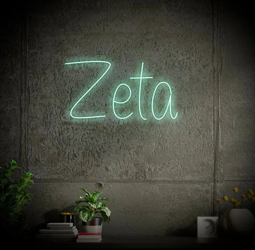 Zeta LED Script Neon Sign | Dorm Decor | Wall Art | Party Sign Gifts