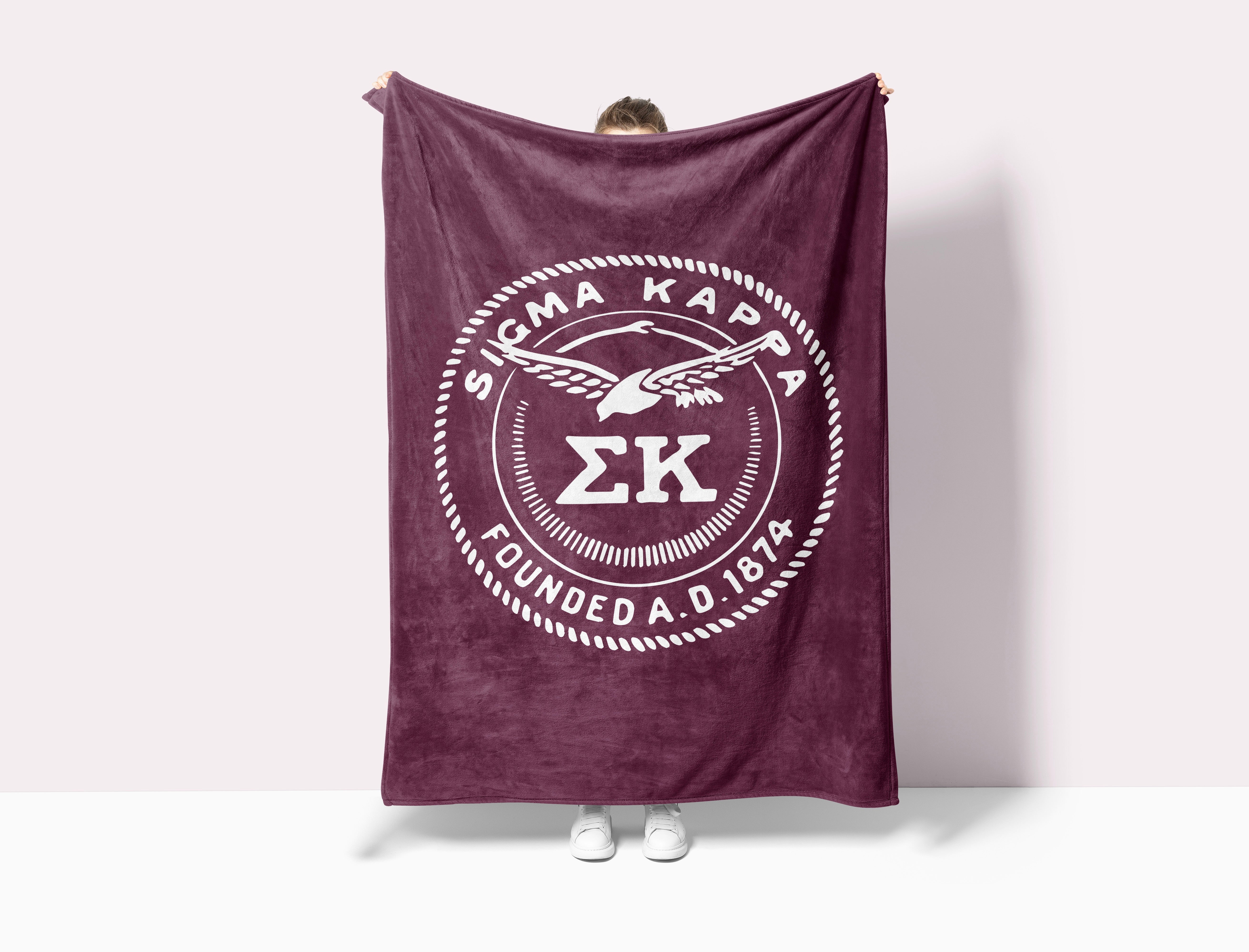 Sigma Kappa XL 60x80 Sherpa Blanket - Official Seal | Sig Kap Gifts