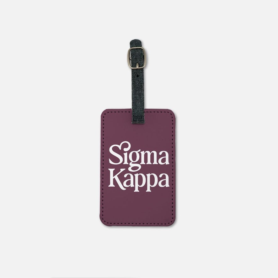 Sigma Kappa (Set of 2) Luggage Tags | Sig Kap Travel Gifts | Campus Greek Fit