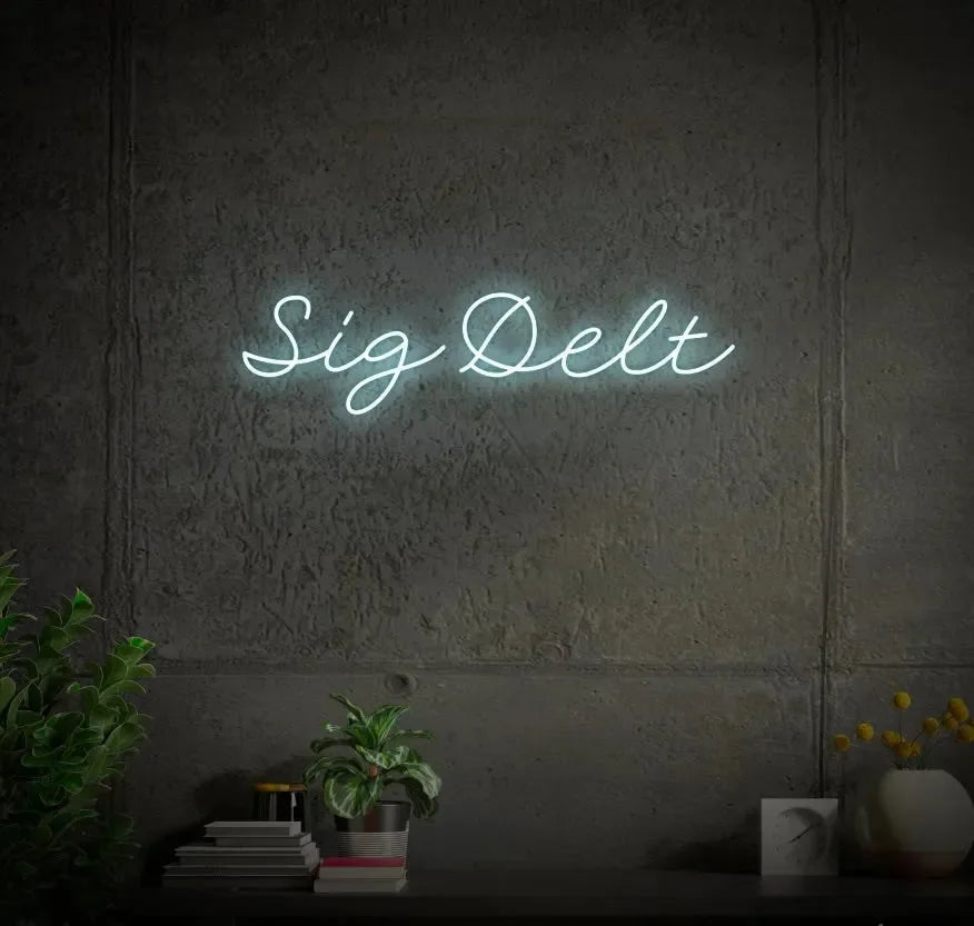 Sig Delt LED Neon Script Sign w/ Dimmer | Sigma Delta Tau Wall Art ...