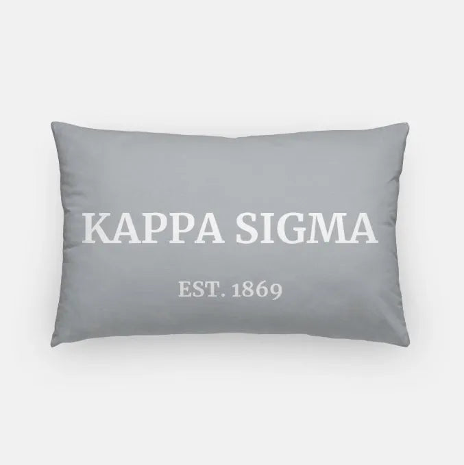 Kappa Sigma 1869 Lumbar Pillow Cover Light Gray Pillow Covers