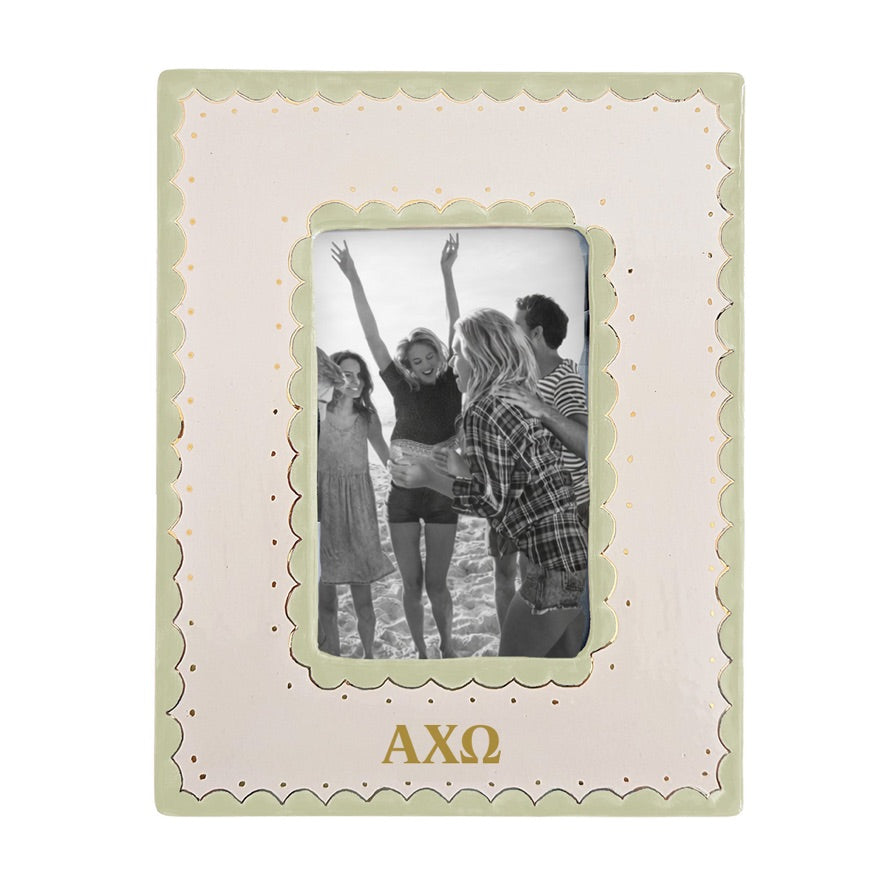 Alpha Chi Scallop Picture Frame | AXO Big Little Gift Sister Keepsake