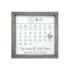 Kappa Delta Personalized Big Little Calendar Framed Sign - 12x12
