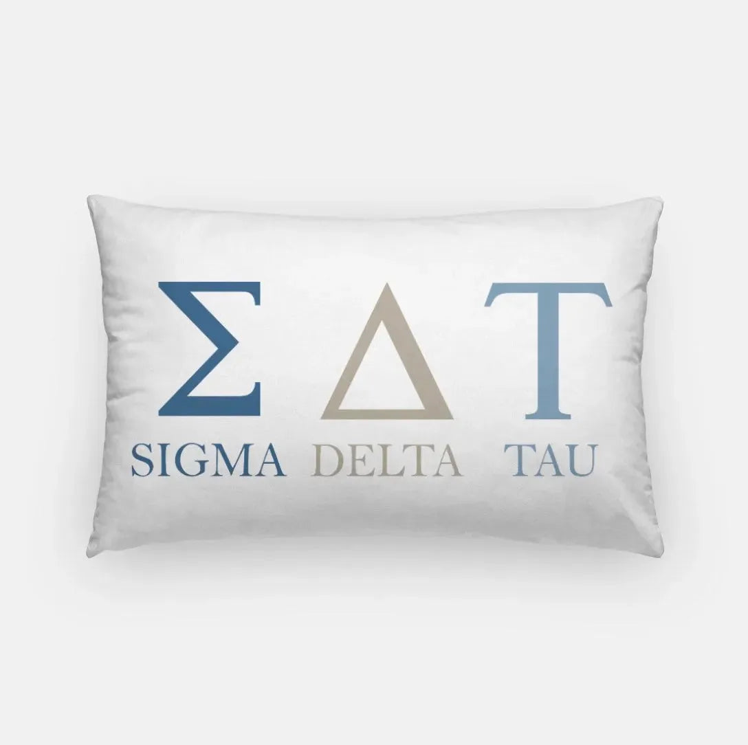 Sigma Delta Tau Lumbar Throw Pillow Cover - Greek Letters Pillow Covers
